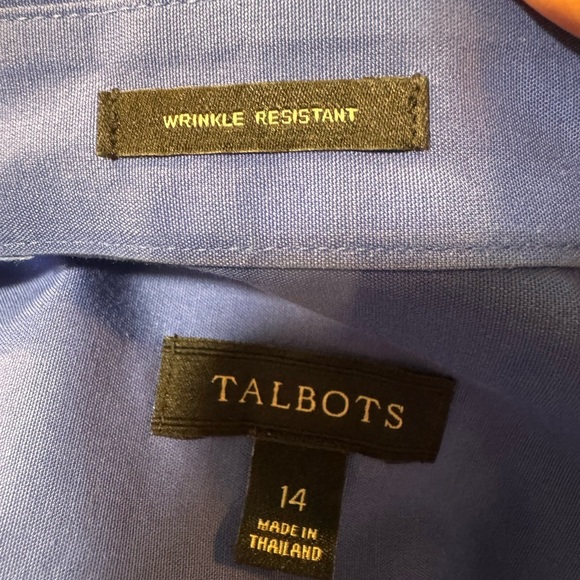 Talbots Royal Blue Sleeveless Button-Down Wrinkle Resistant Shirt - Picture 2 of 7